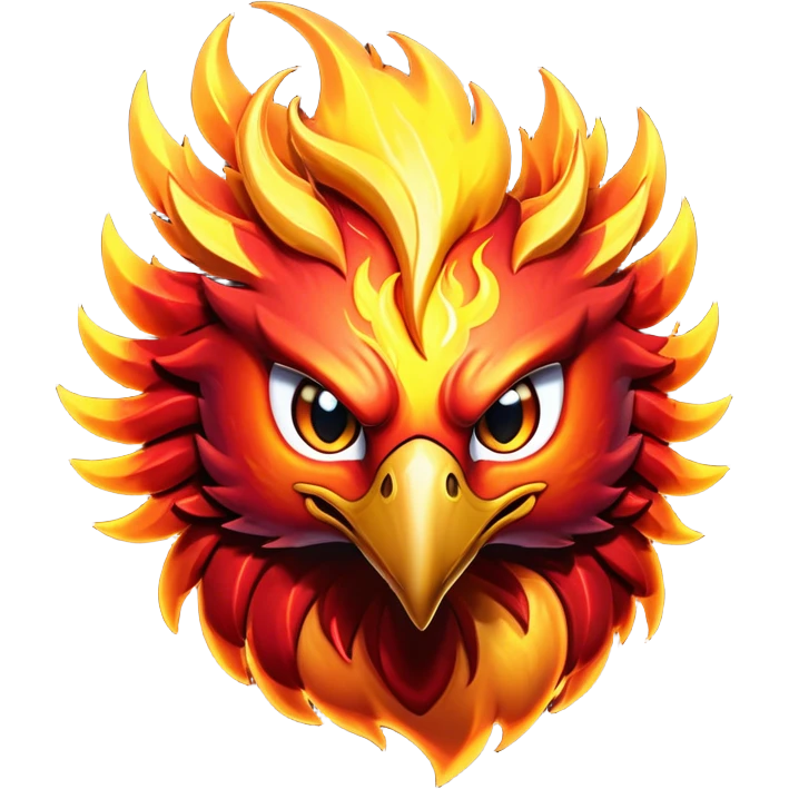 Cinematic Battle-Hardened Mystical Fire Phoenix Portrait Emoji, head tilted dramatically with a defiant, almost mocking smirk. Featuring a striking, rugged form with intensely scarred, flame-scorched feathers and eyes that burn with warrior-like fury, this phoenix embodies unapologetic badassery. Rendered with vibrant, lifelike textures and dynamic, contrasting shadows, high shine, and a bold soft glowing outline, it captures the essence of a phoenix ready to rise and scorch any challenge with battle-hardened might. emoji