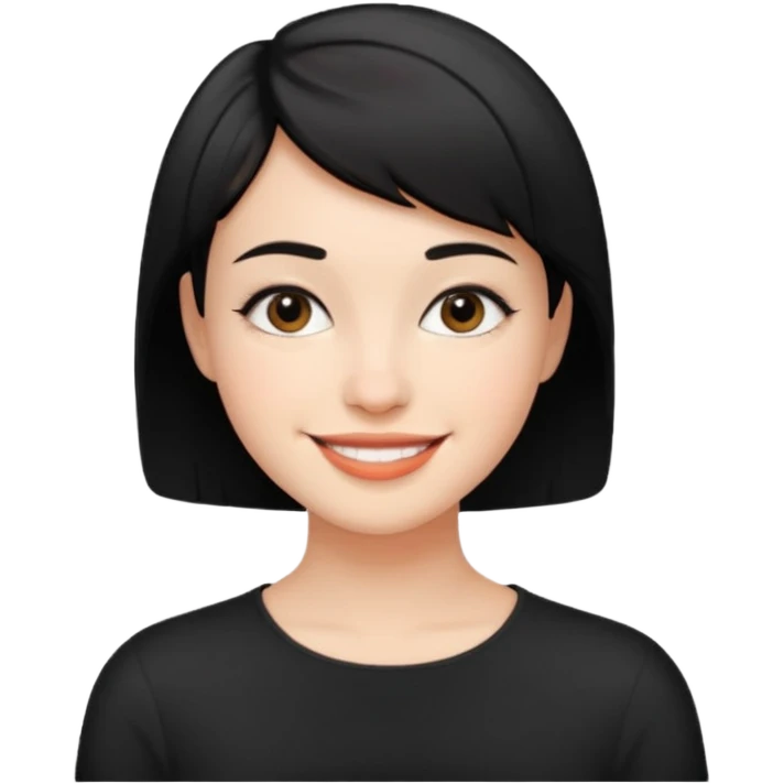 25 yaş genç kız siyah küt saçlı emoji