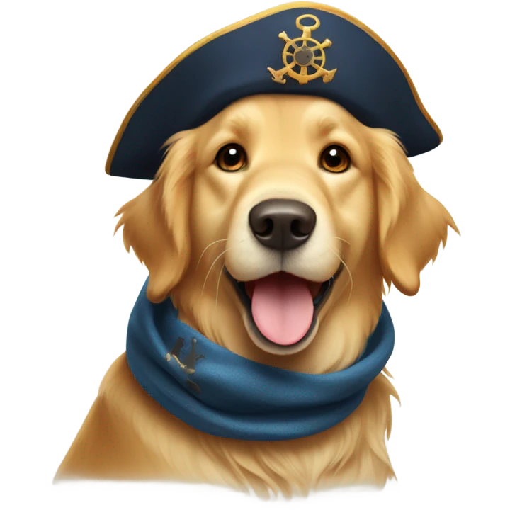 Golden retriever sea captain  emoji