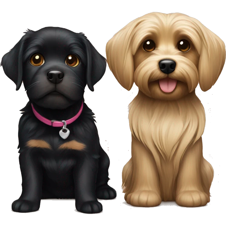 Yorkie and black lab together  emoji