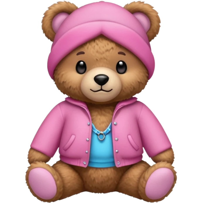 Teddy bear wearing pink clothes  emoji