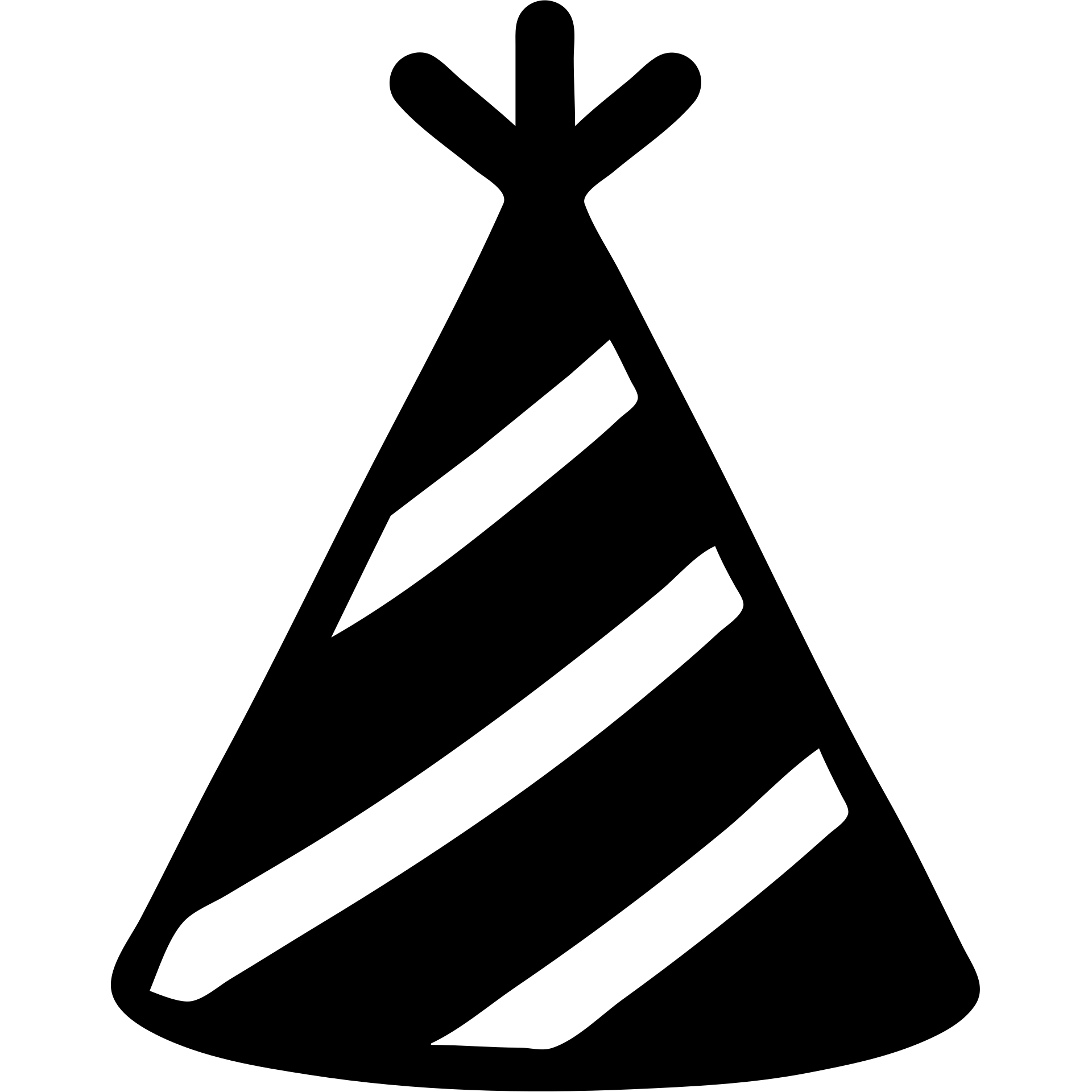 party hat, solid icon style, bold, filled, no outline emoji