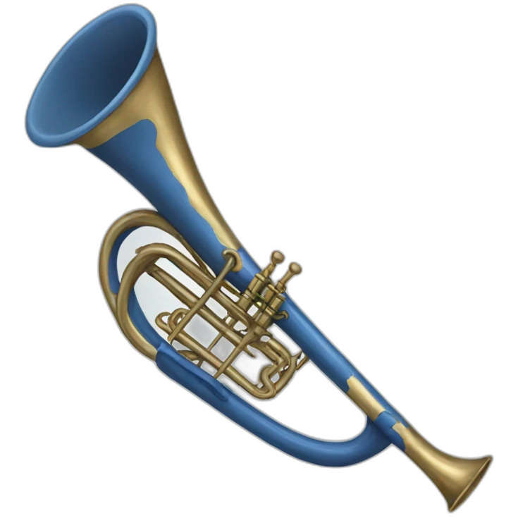 Blue hunting horn emoji