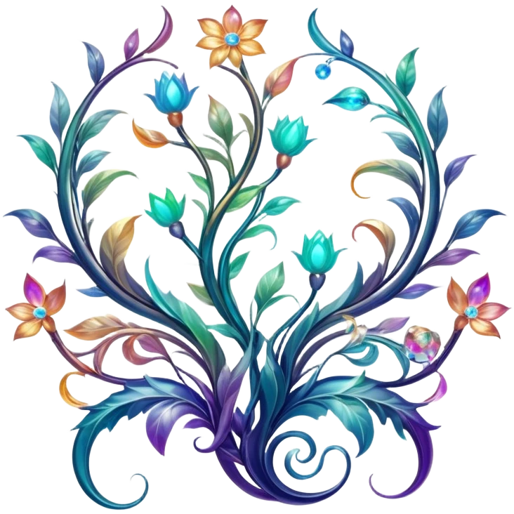 Epic divine legendary celestial vines flowery complex detailed iridescent gradients marbles aesthetic-scenery-Decorations emoji