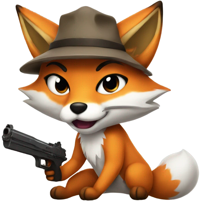 Fox  with gun anime emoji