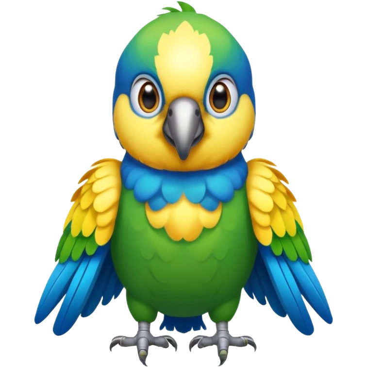 Flying parrot with a frontal view emoji