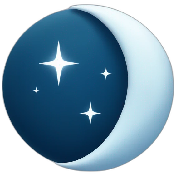 A dark blue moon with a small white bow on the right side emoji