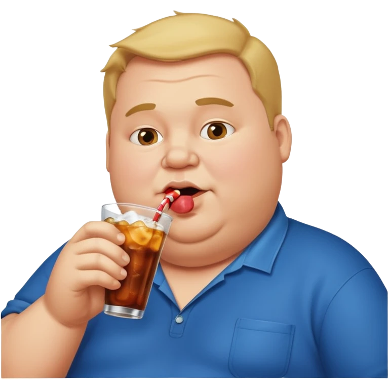 Fat Man sipping soda emoji