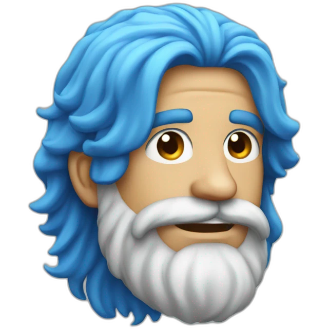 man with a beard and blue hair emoji