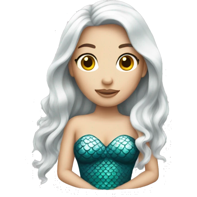 White brunette Mermaid  emoji