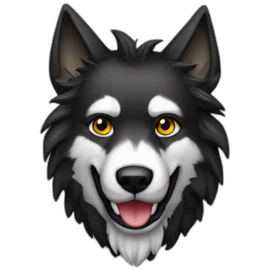 lobo preto e raivoso emoji