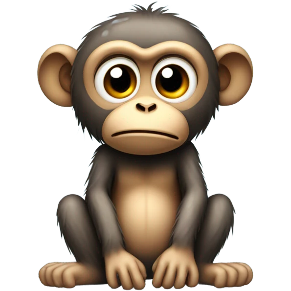 Sad monkey sitting in rain  emoji