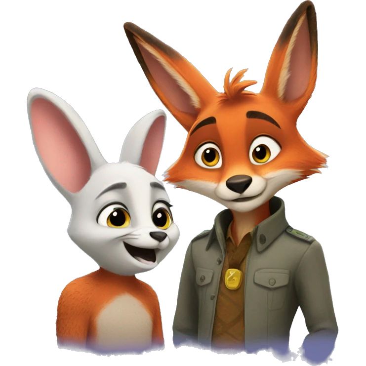 Zootopia fox and rabbit emoji
