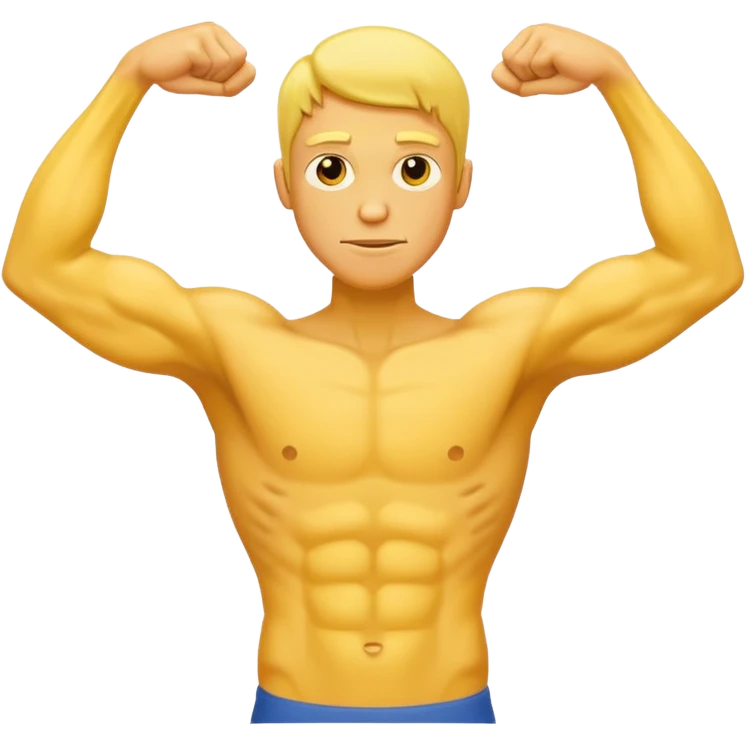 Yellow Man flexing skinny long arms  emoji