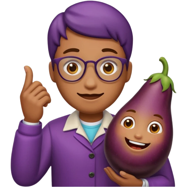 emoji like this 🤓 with one 🍆 in hand emoji