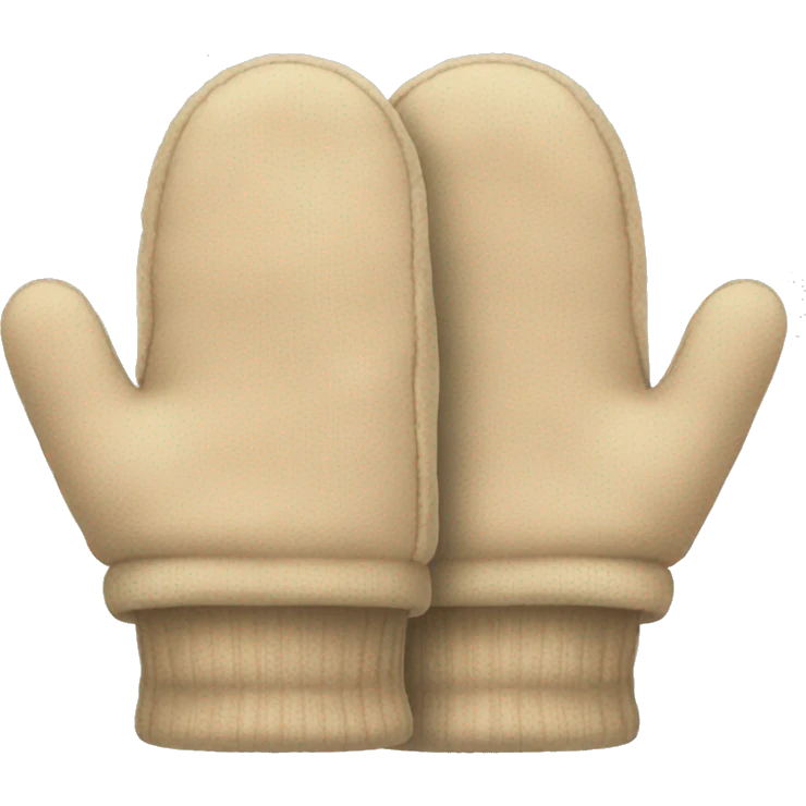 pair of beige winter mits emoji