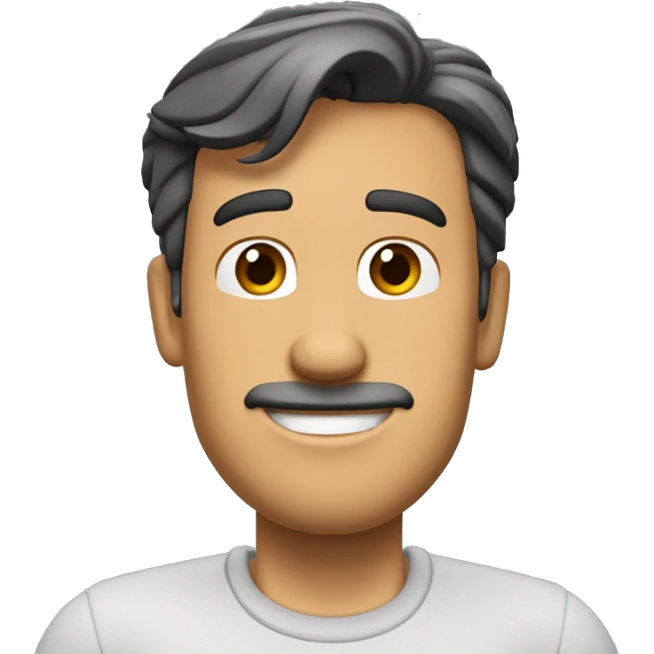 Hombre moreno, alto, delgado, sin cabello, de profesion ingeniero automotriz, de pixar 3D emoji