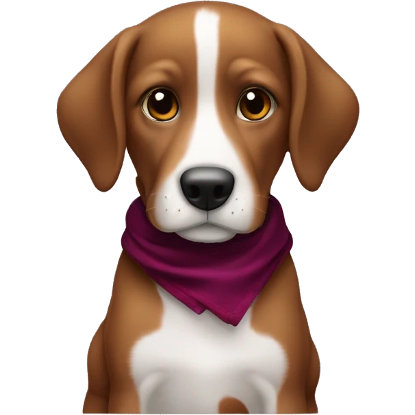 Cachorro com lenço na cor vinho emoji