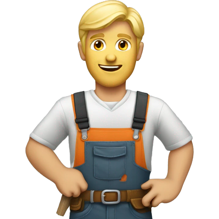 Blonde man carpenter emoji