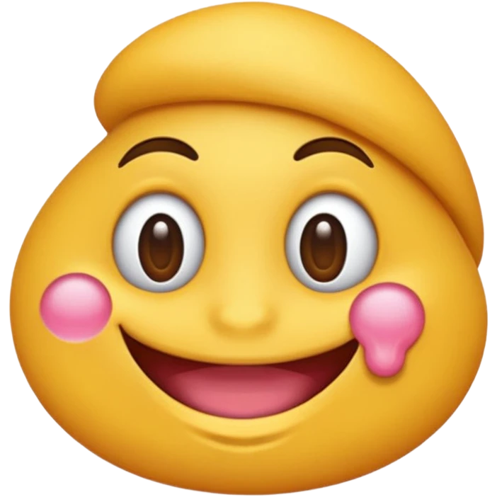 Emoji coqueto con una leve sonrisa y un dedo en la boca emoji