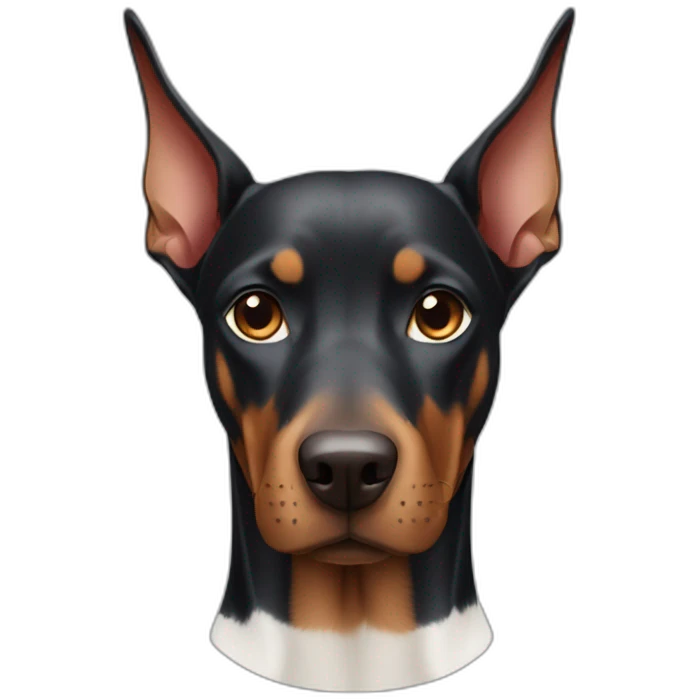Doberman whit white cat emoji