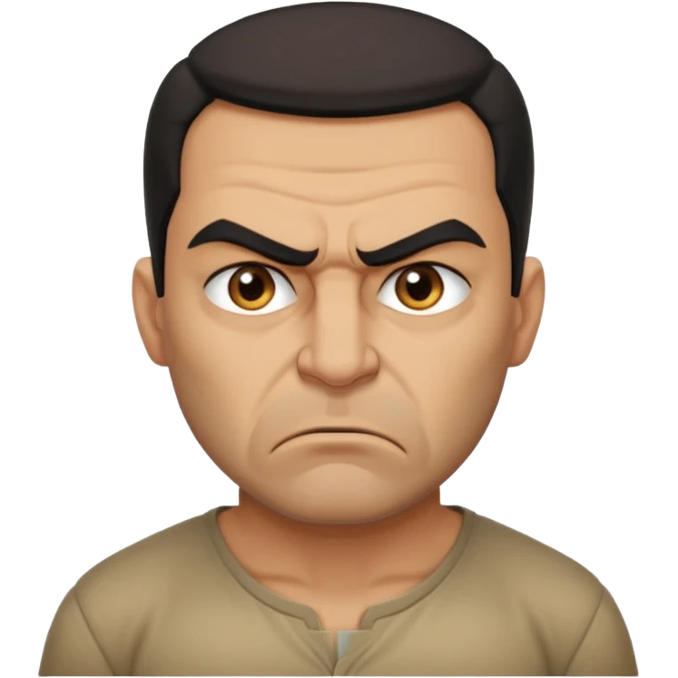 an angry Iraqi, in profile, chest-high emoji