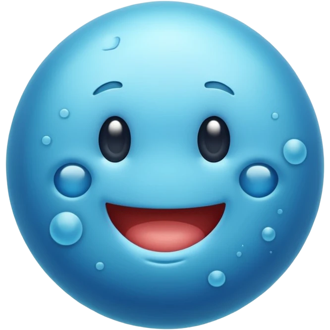 smiling blue bacterium emoji