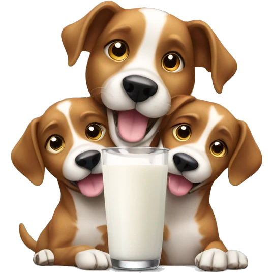 Dog with kids drinking milk emoji