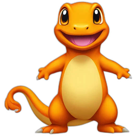 charmander standing on white background emoji