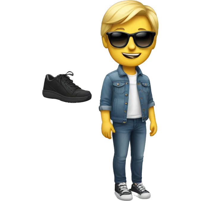 Siri with sunglasses and shoes emoji