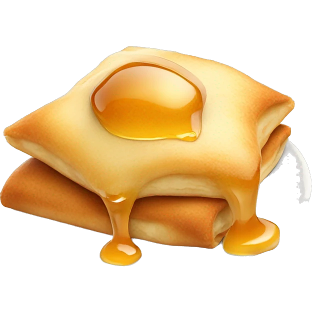 Realistic isolated sweet mexican sopapilla dessert with honey emoji