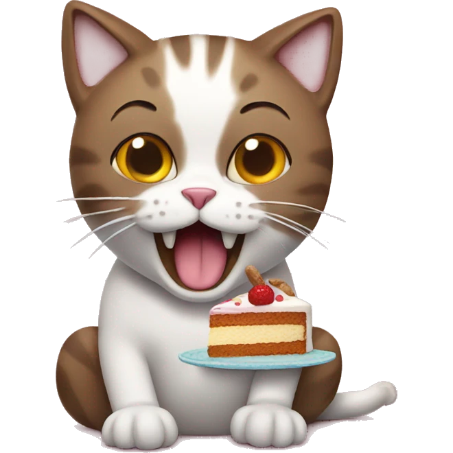 cat eating cake emoji