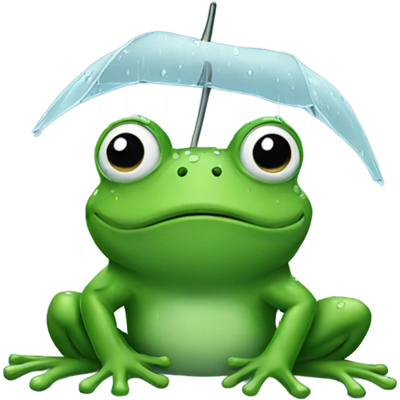 Frog in rain emoji