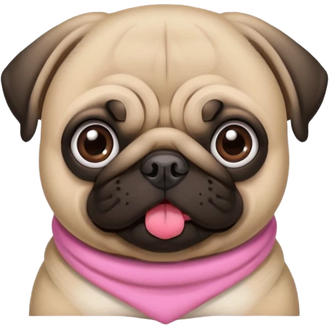 Pug  com um laço rosa na  cabeça emoji