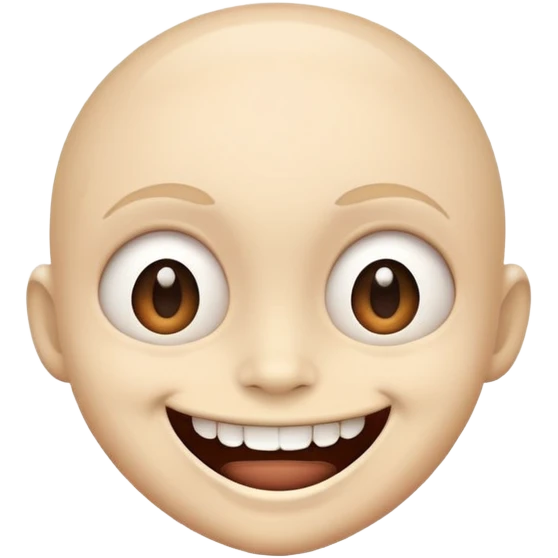 Funny cute and a big creepy smile  emoji