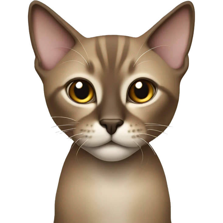 Dark Brown face - beige body thai cat emoji
