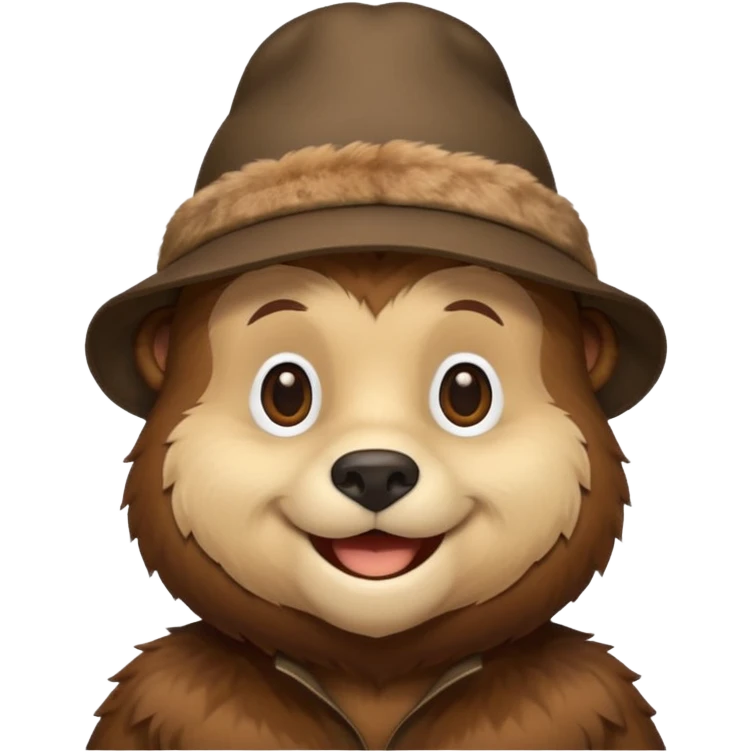 bear with hat cover fullhead emoji