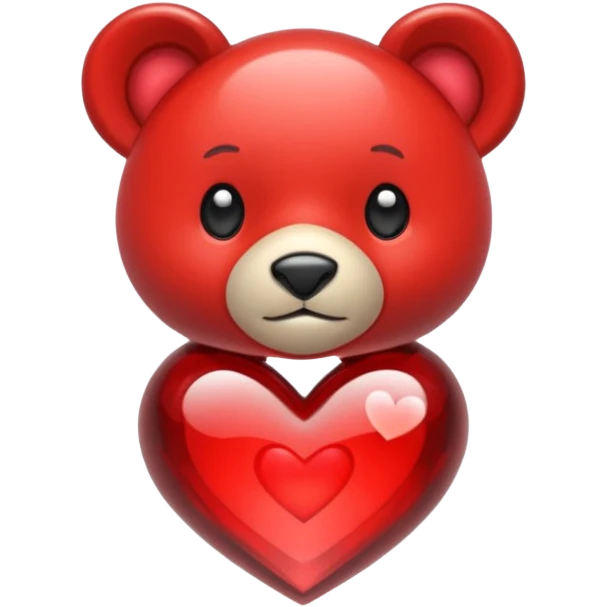Oso de cristal con un corazón rojo emoji