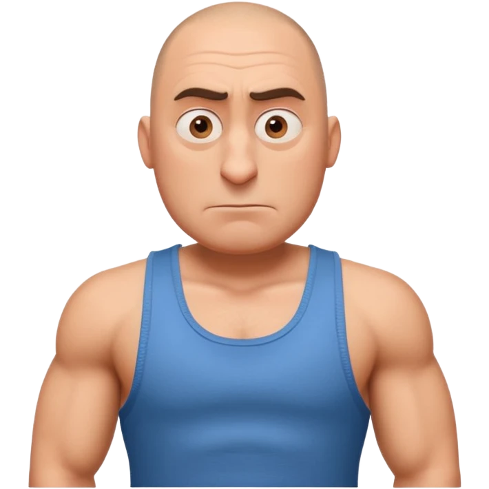 Gru from despicable me as a body builder emoji
