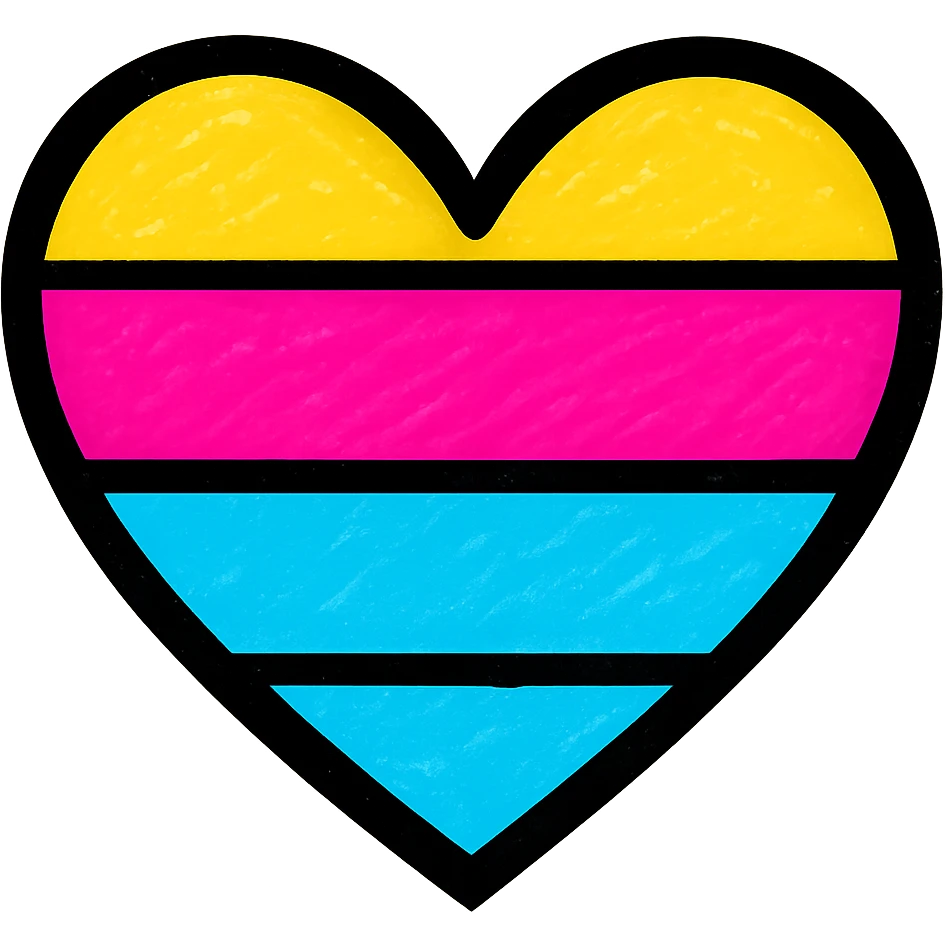 heart with a rainbow flag pattern, vibrant, no text emoji