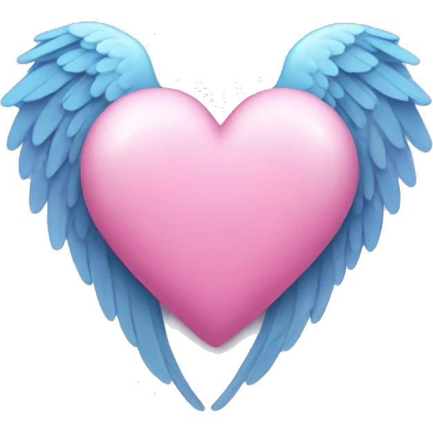 heart with angel wings with pink and blue ribbon emoji