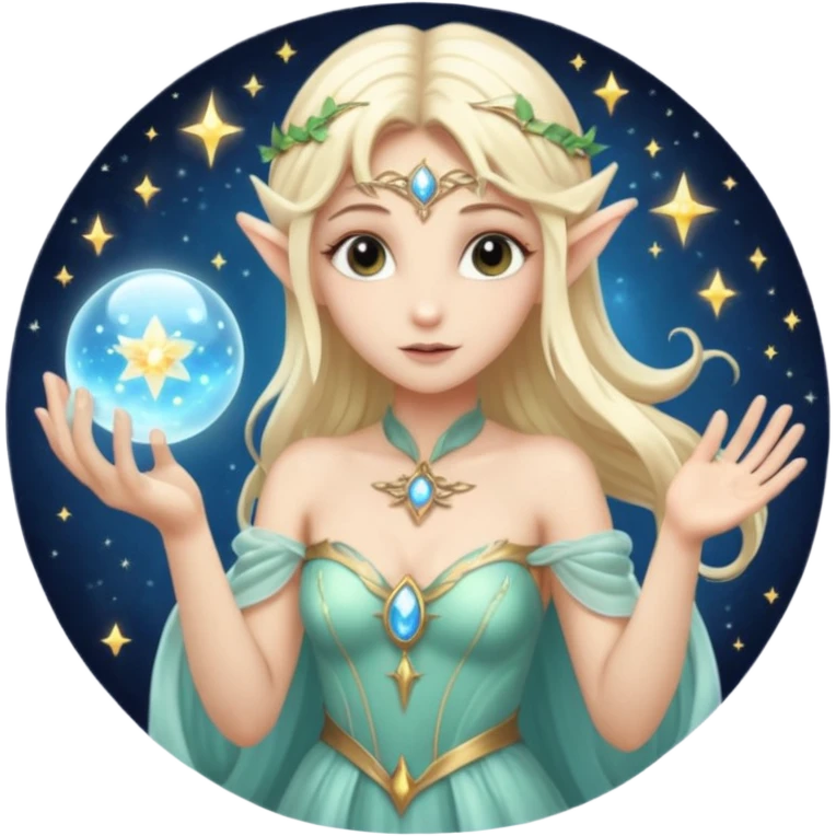 A pale blonde celestial fairy elf emoji