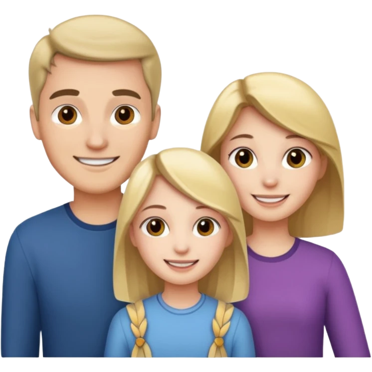 Familia : Novio, Novia, hija mayor , hija menor. emoji