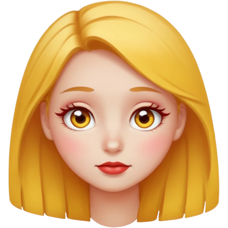 Shy pretty red cheeks blushing kong lashes sparkle yellow round  emoji