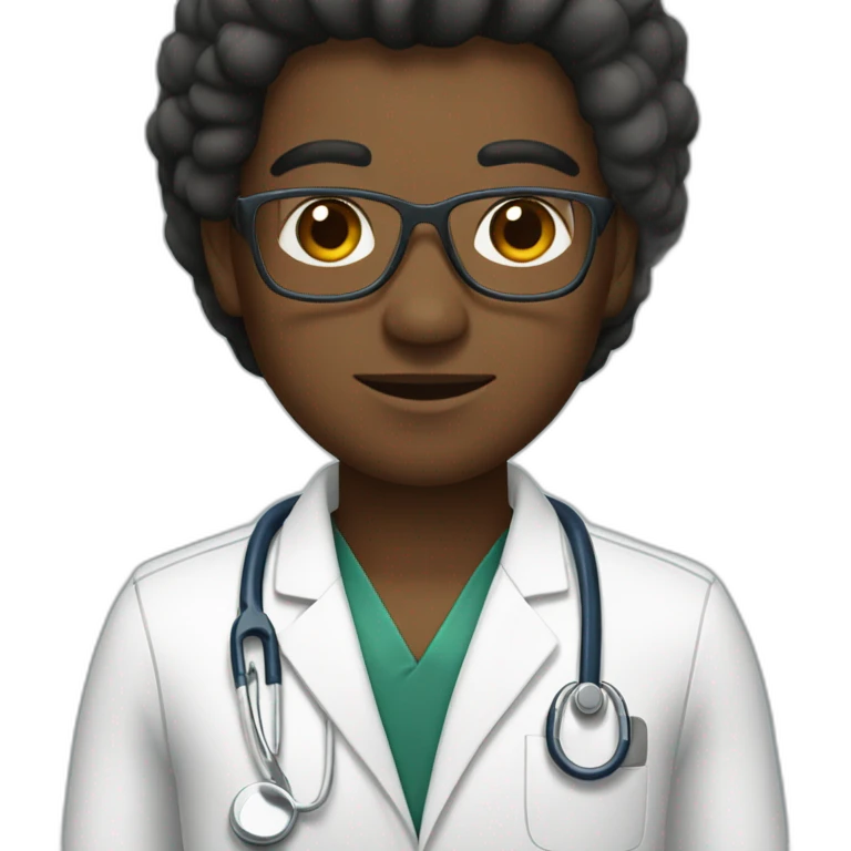 Médico de pelo negro piel blanca emoji