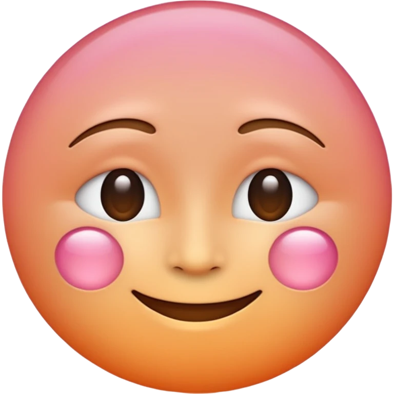 minimalist illustration of a warm glowing emoji face representing anonymous emotional connection. soft orange-pink gradient, gentle smile, organic round form, light diffusion, sense of warmth and intimacy, subtle glow around the edges, smooth and friendly aesthetic. emoji