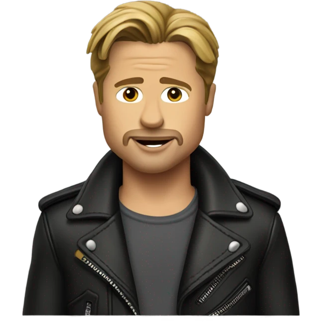 single Brad Pitt in leather jacket emoji