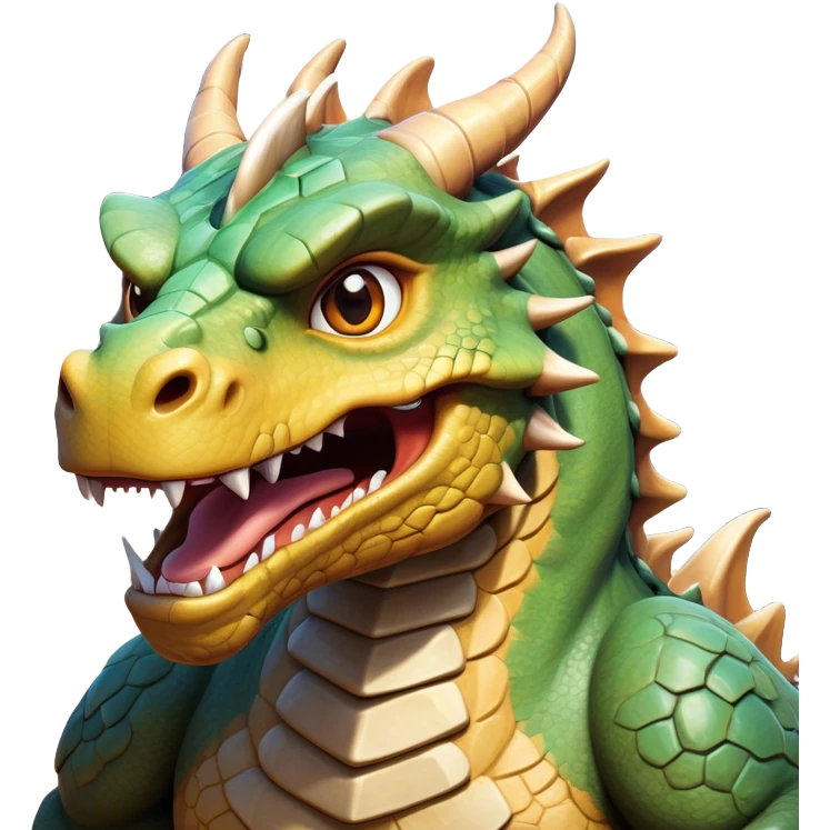 Cinematic Comical Giant Rock Dragon Portrait Emoji, Head tilted dramatically with an exaggeratedly amused expression, featuring a striking, chiseled body with bold stone textures and wide, expressive eyes brimming with playful geologic mischief; rendered with vivid, lifelike detail and dynamic, natural shadows, high shine, dramatic yet humorous, styled with an air of cheeky ancient solidity, soft glowing outline, capturing the essence of a spirited and over‐the‐top stone giant that looks ready to rumble with timeless mirth! emoji