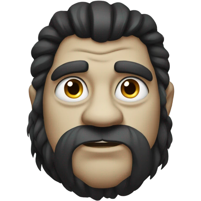 Ogre with long black hair and eyelashes emoji