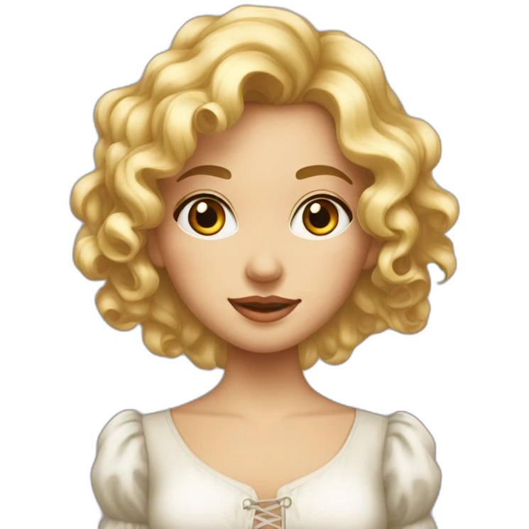 Une jeune fille aux cheveux bouclés blond vénitien emoji